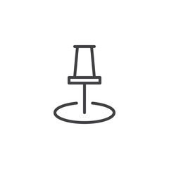 Push pin marker outline icon. linear style sign for mobile concept and web design. Map pointer simple line vector icon. Symbol, logo illustration. Pixel perfect vector graphics