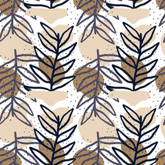 Creative pattern seamless background with floral elements and different textures. Collage. Design for poster, card, invitation, placard, brochure, flyer.