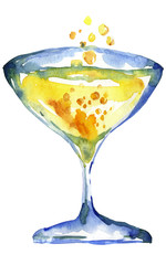 champagne isolated on white background