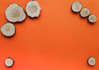  orange background with frame shaped round sections