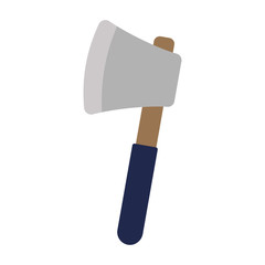 Wooden axe isolated on white background. Element for woodworking or lumberjack emblem or icon. Vector illustration. EPS 10.