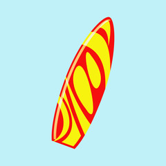 Surfboard. Surfing. Colorful illustration. Vector illustration. EPS 10.
