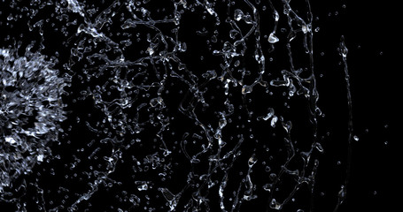 Water splash explode from center around itself. hight resulotion for element