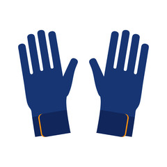 Obraz premium Gloves for diving, surfing, fishing. Abstract concept, icon. Vector illustration on white background. Vector illustration. EPS 10. Blue color gloves.