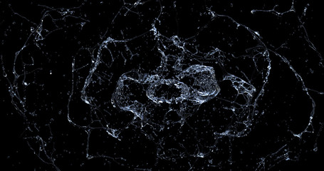 Water splash explode from center around itself. hight resulotion for element