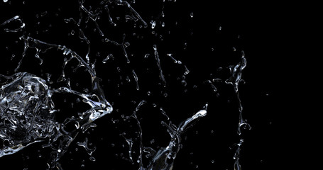 Water splash explode from center around itself. hight resulotion for element