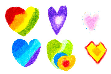 Hand drawn colorful heart . Design elements for Valentine's day concept . 