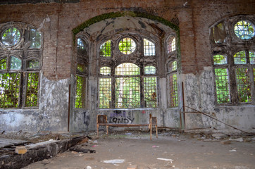 Ruïnes van Beelitz-Heilstätten Verloren plaats Berlijn Brandenburg 