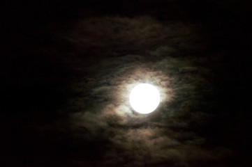 Moon Full Setting Clouds
