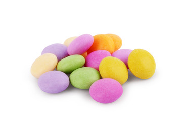 Round bright candy on a white background