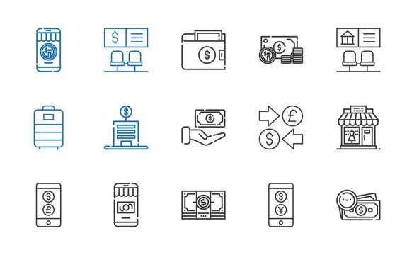 wallet icons set