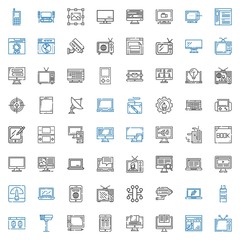 monitor icons set