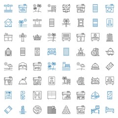 hotel icons set