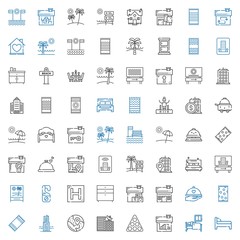 hotel icons set