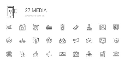 media icons set