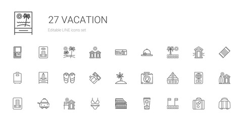 vacation icons set