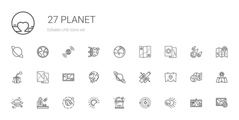 planet icons set