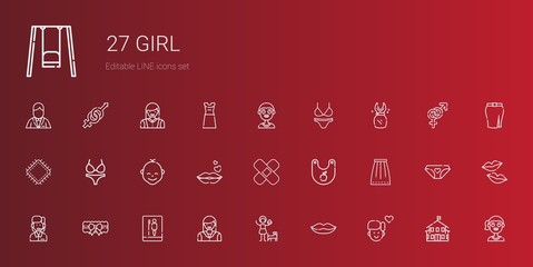 girl icons set