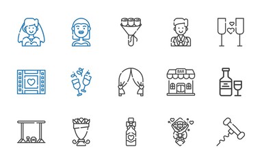 champagne icons set