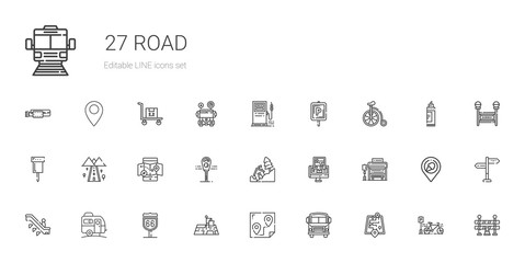 road icons set