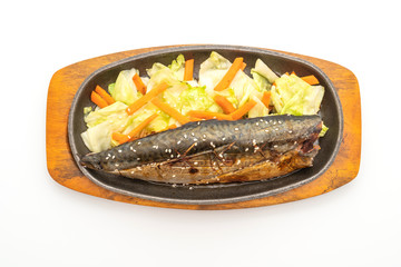 Grilled Saba fish steak with teriyaki sauce