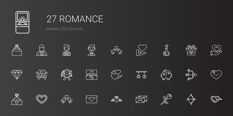 romance icons set