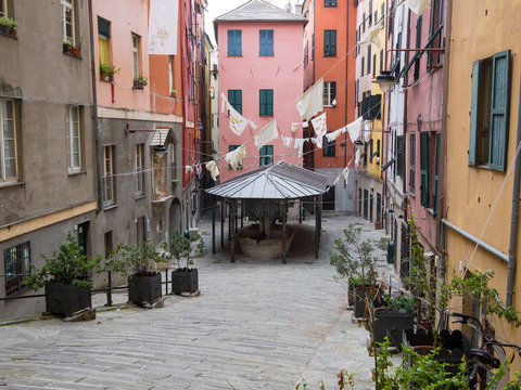 Genoa's famous square "truogoli di santa brigida"  public wash house