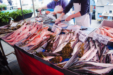 Fresh fish at the fish market Marsaxlokk, Malta