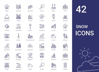 snow icons set