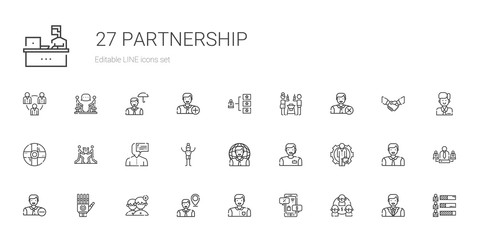 partnership icons set