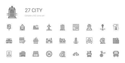 city icons set