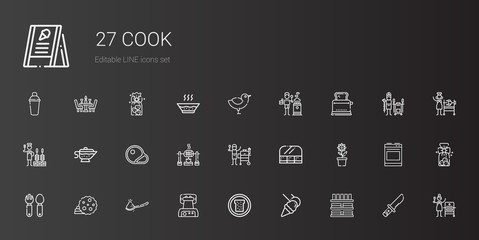 cook icons set