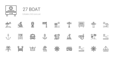 boat icons set