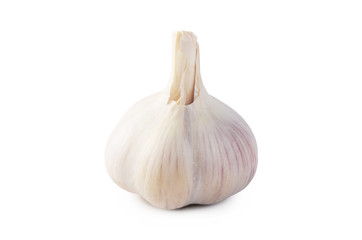 Fresh garlic closeup isolated on white background
