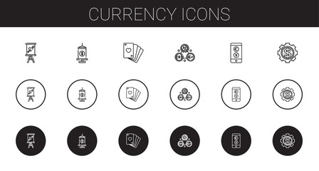 currency icons set