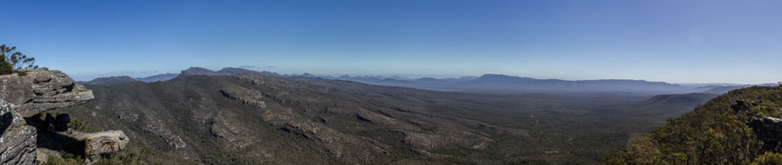 Panorama of the Reeds Lookout at the Balconies, The Grampians, Victoria, Australia