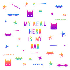 Abstract rainbow card background. Modern pattern for birthday card, party invitation, wallpaper, holiday shop sale poster, bag print, t shirt, workshop advertising etc.