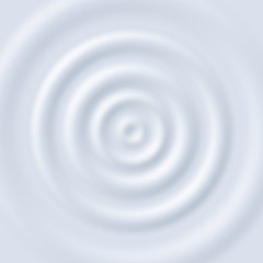 Milk ripple. Circle waves yogurt cream. Close up top view white milk circular ripples vector texture. Illustration of yogurt milk cream, liquid fluid creamy