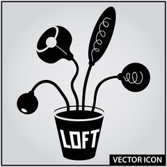 loft style interior design vector icon © portorg