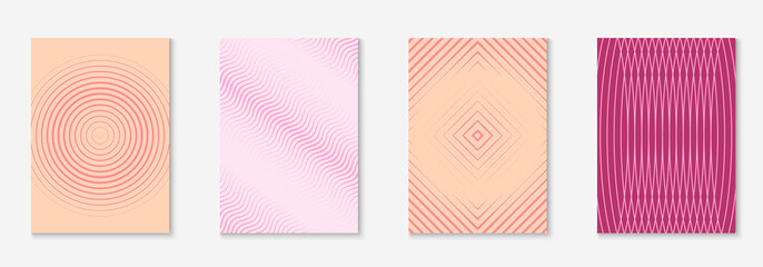 Abstract shapes cover and template with line geometric elements.