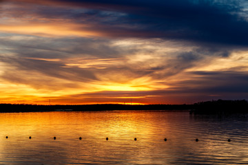 Sunset on a lake in Oklahoma.