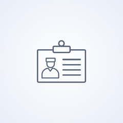 Id doctor's card, license doctor, vector best gray line icon