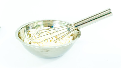 Medical pill make a portion like cooking of food concept