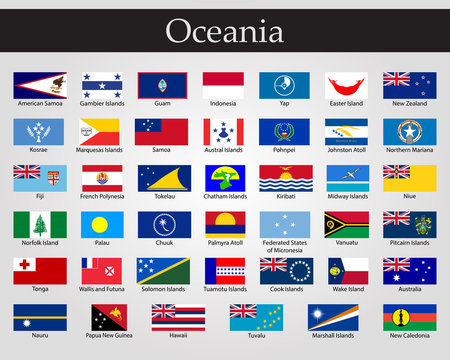 Flags of Oceania, all countries in original colors.
