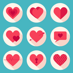 Set of vector hearts. Valentine's Day theme.