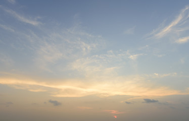 Blue sky at dawn background