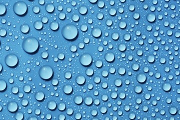 drops water on blue background