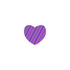 Vector illustration. Heart color icon with ornament on white background.