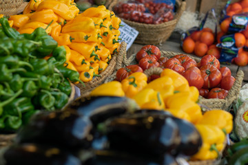 fresh autumn fruits and vegetables