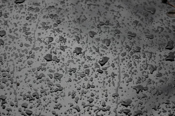 Rain droplets drops wet car grey gray black hood surface texture